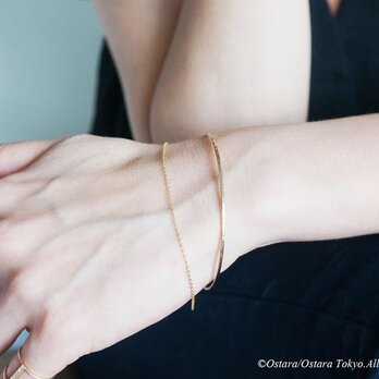 【14KGF】Hammered Open Chain Bangleの画像