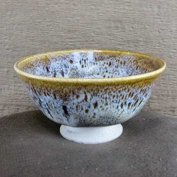 陶器ご飯茶碗（小）朝鮮唐津風 茶・白の画像