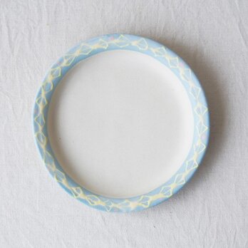 いっちん丸リム皿-ブルー-の画像