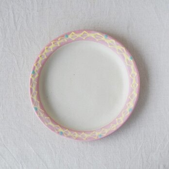 いっちん丸リム皿-ピンク-の画像