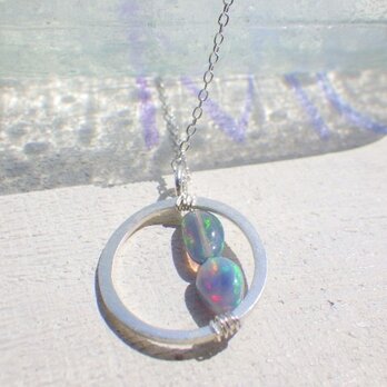☆再販☆Black Opal in Circle---SV925/ブラックオパールの画像