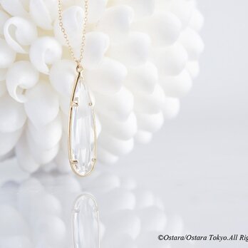 【14KGF】Necklace,Long Teardrop Glass-Crystal-の画像
