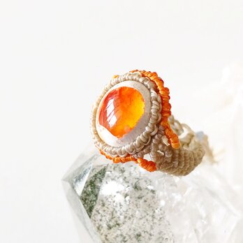 【マクラメ】カンテラオパールの指輪２