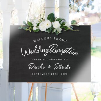 チョークボード風　シンプルウェルカムボード　結婚式の画像