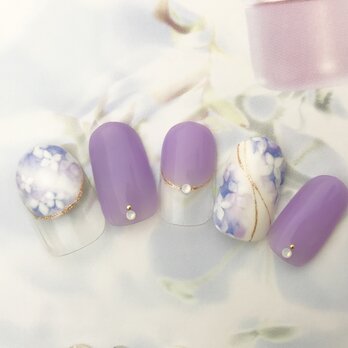 ネイルチップ 紫陽花の画像