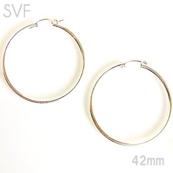 送料無料 40mm Tube Hoop Earrings-Sterling Silver Filled- シルバー フープピアスの画像