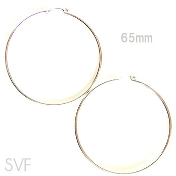 送料無料 65mm Tube Hoop Earrings-Sterling Silver Filled- シルバー フープピアスの画像