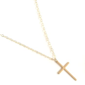 送料無料 -14kgf Cross Necklace B- クロス ネックレス  k14gf 14金 ゴールドフィルドの画像