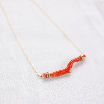 Japanese Natural Coral Necklace　天然珊瑚のネックレス　K10イエローゴールドの画像