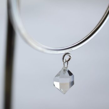 HerkimerDiamond Hooped earrings ハーキマーダイヤモンドのフープピアス　Silverの画像