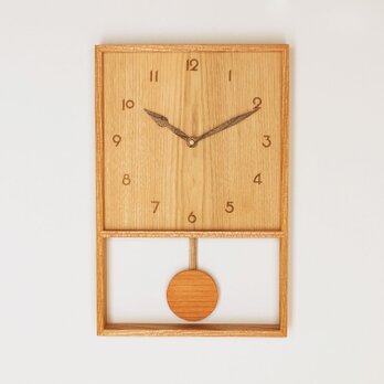 木製 箱型 振り子時計 ケヤキ材17の画像