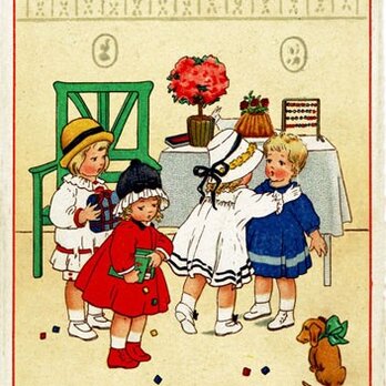 ドイツ製 ポストカード【お部屋の4人娘】DA-PCD004の画像