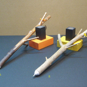 カラースタンドの小枝ペン AとBの画像