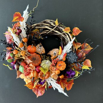 Halloween pumpkin wreath VII