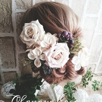 wedding〜薔薇とベリーの髪飾り7点Set No192の画像