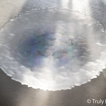 つや消しガラスの大皿 -「 HANAのおと 」● ライラック・29cmの画像