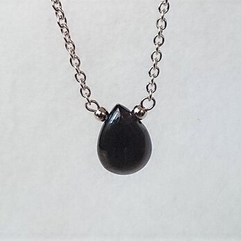 ロシア産モリオン（黒水晶）のしずくネックレス　レディース　ペンダントの画像