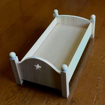 木製ベッド B メルちゃん ちいぽぽちゃんサイズ 桧 人形 おもちゃ 家具の画像