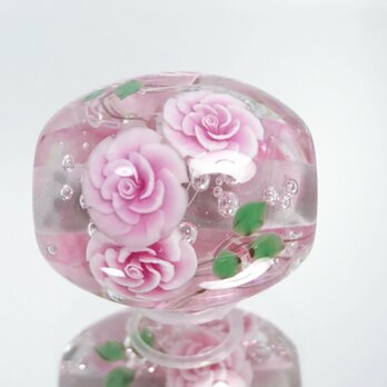薔薇のとんぼ玉（ガラス玉）の画像