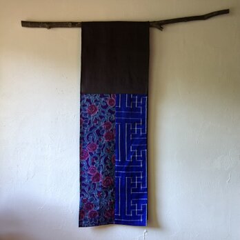 銘仙と播州織のスカーフ832 ストール　麻　リネン　コットンの画像
