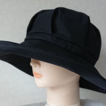 魅せる帽子☆驚くほど軽くて涼しい!!綿ローンのキャプリーヌ～ブラックの画像