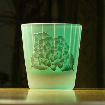 雨の紫陽花　冷酒・冷茶グラス （1個）の画像