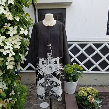 着物リメイク　手作り　夏　絽の留め袖　アンサンブルの画像