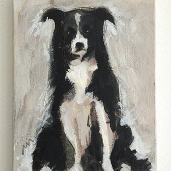 ボーダーコリー犬 F4号アクリル画の画像