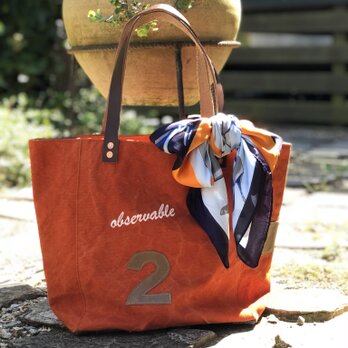 宅急便送料無料☆army duc square tote bag M with scarf orangeの画像
