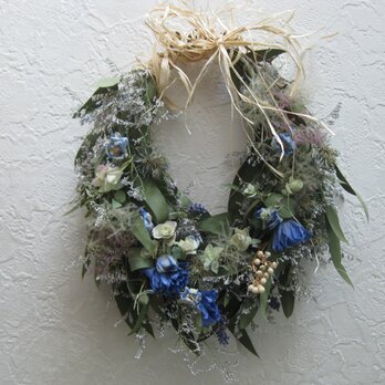 碧い花の雫wreathの画像
