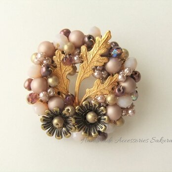 Brooch　お花　葉っぱ　（K0684)の画像