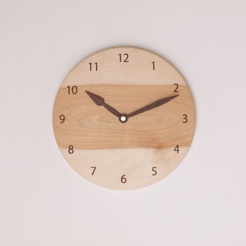 木製 掛け時計 丸型 カバ材22