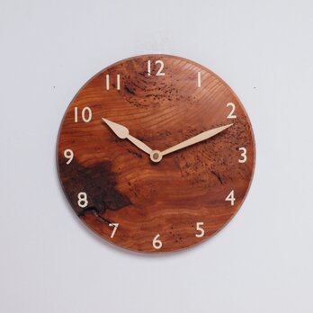 木製 掛け時計 丸型 欅材54の画像