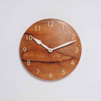 木製 掛け時計 丸型　桜材27の画像