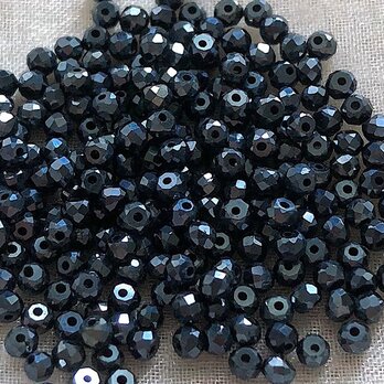 ブラックスピネル 50粒 1.2mm 天然石 カラーストーン ボタンカット メタリックブルー ラメ デコ パーツ 青の画像