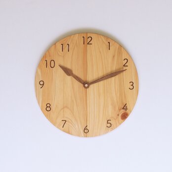 木製 掛け時計 丸型 ヒノキ材9の画像