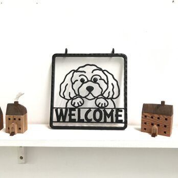 【限定品】犬型アイアンウェルカムボード 　玄関・入口・お店・愛犬の画像