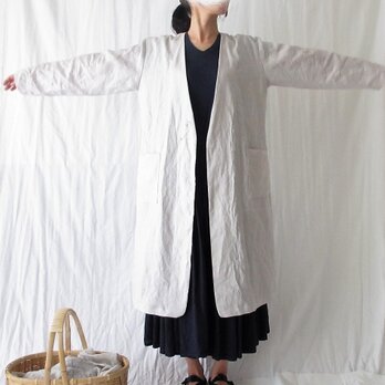 レア♡アイスグレー♡シンプルノーカラー麻コート♡羽織もの