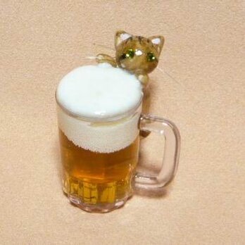 にゃんこのしっぽ〇にゃんこの生ビール〇きじとら猫〇ストラップorキーホルダー