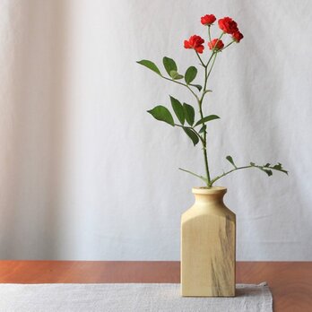 木の一輪挿し：角瓶タイプ