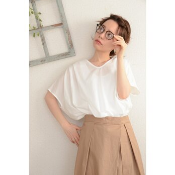 ◇◆◇linen×cotton Vneck blouse_offの画像