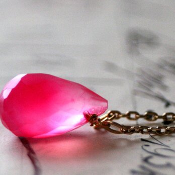 【14kgf】宝石質ピンクカルセドニー　ネックレスの画像