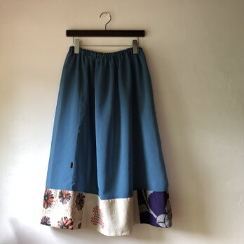 銘仙ペチコート062ブルーグリーン　オーバースカート　アンダースカート　シースルー　透け感の画像