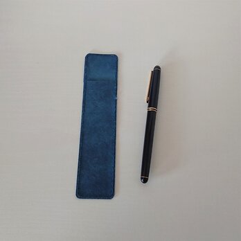 ロウ引き和紙のペンケース［藍染］の画像