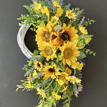 Sunflower halfwreath「受注制作」の画像