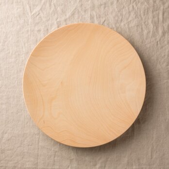 【木目選択可】ろくろ挽きの木皿　栃の木　18cmの画像