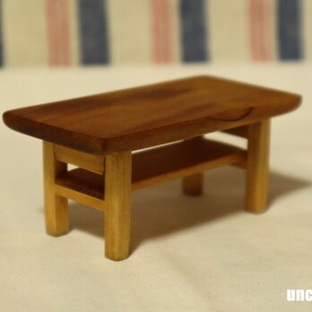 ドール用ローテーブル（色：チェスナット）　1/12ミニチュア家具の画像