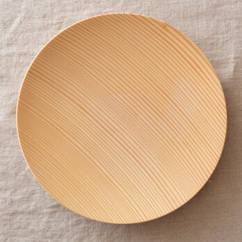 【受注生産】ろくろ挽きの木皿　樅の木　21cmの画像