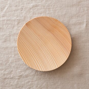 【受注製作】ろくろ挽きの木皿　樅の木　18cmの画像