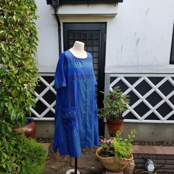 着物リメイク　手作り　男物　浴衣(反物)　ワンピース サイズ大きめ